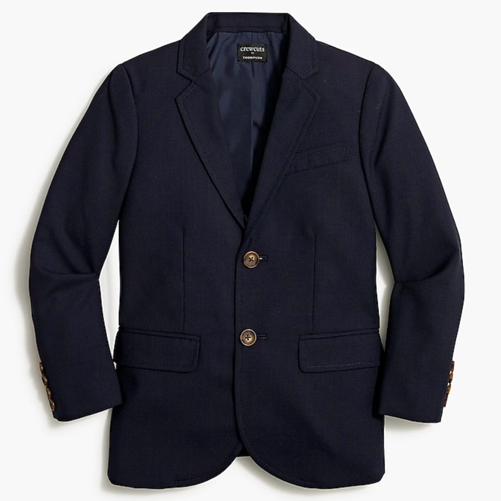 J. Factory boys navy wool suit, size 12, worn for 3 hours